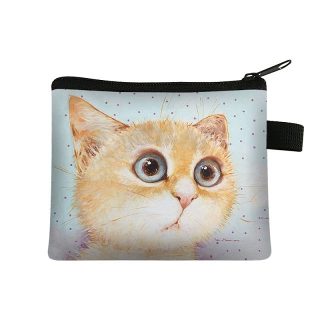 COOLOST Women Grey With Printed Cat Coins Purse