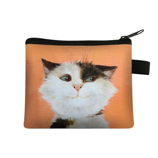 COOLOST Women Orange With Printed Cat Coins Purse