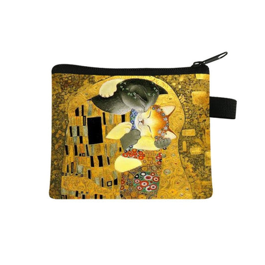 COOLOST Women Gold With Printed Cat Coins Purse