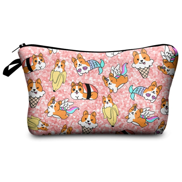Jom Tokoy Women Multicolour with Printed different animals Makeup Bag