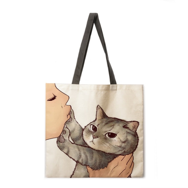 MZSHUANG Women Multicolour with Printed Cats Shoulder Bag