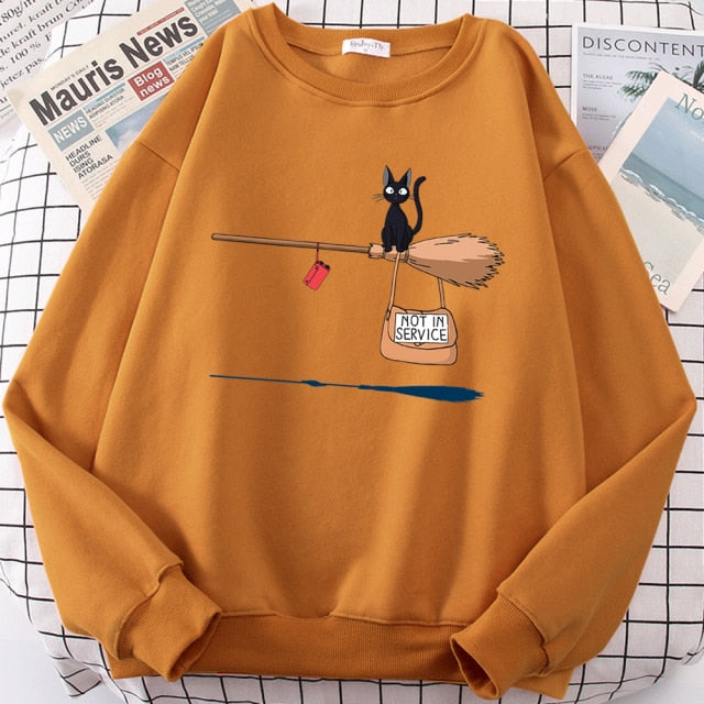 teekossc Streetwear Women with Printed Cat Sweatshirt