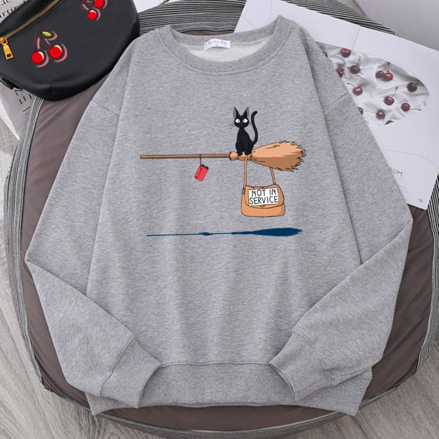 teekossc Streetwear Women with Printed Cat Sweatshirt