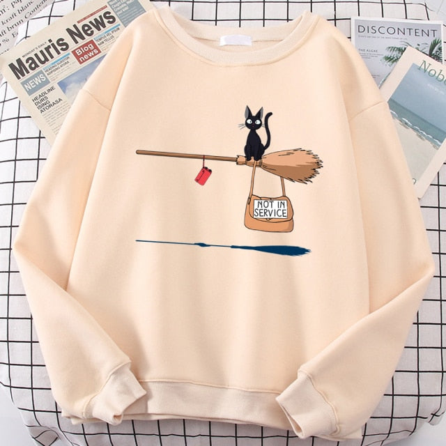 teekossc Streetwear Women with Printed Cat Sweatshirt