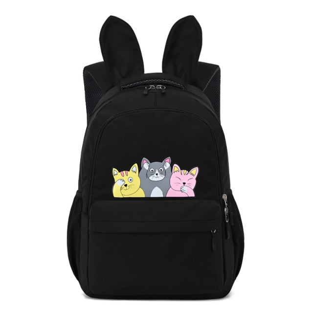 Fengbong Girls Multicolour with Printed Cats Backpack