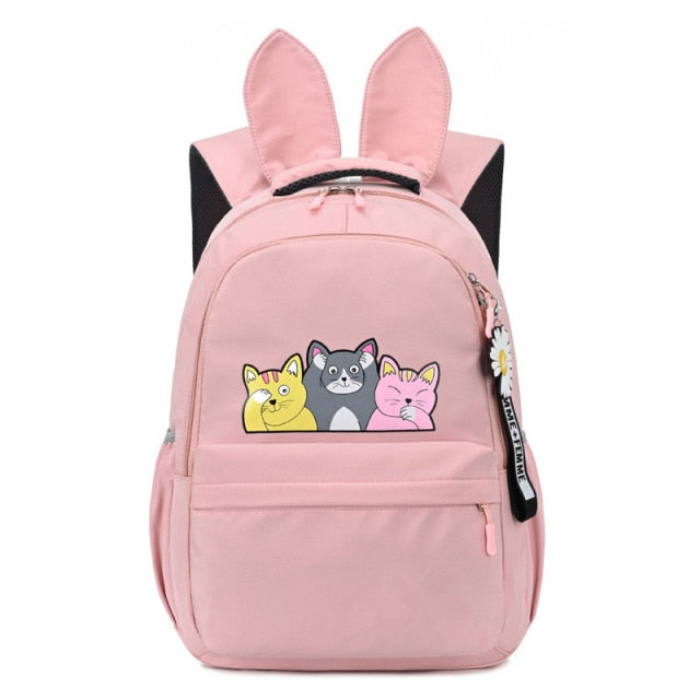 Fengbong Girls Multicolour with Printed Cats Backpack