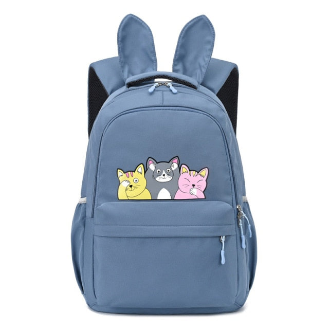 Fengbong Girls Multicolour with Printed Cats Backpack