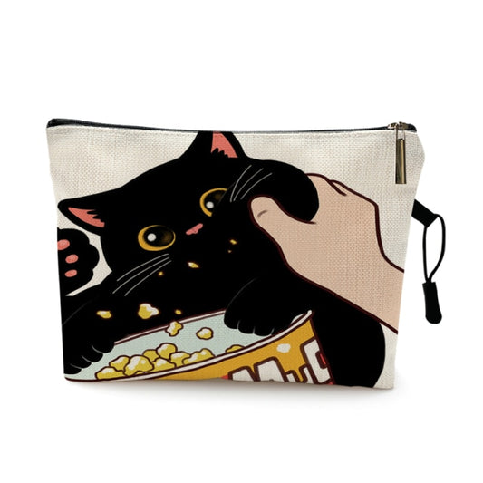 mvensh Women Multicolour with Printed Cats Makeup Bag