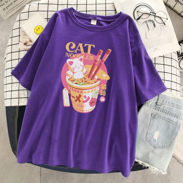 teekossc Women Multicolour with Printed Cats T-Shirt