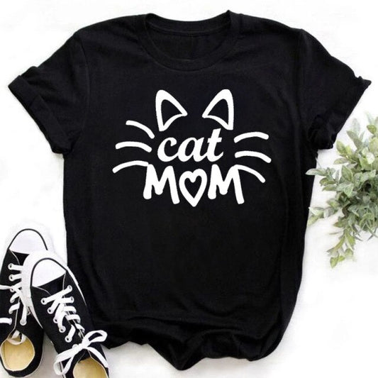 Fashion Women Multicolour with Printed Cats T-Shirt