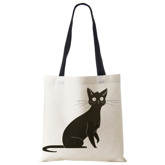 Women Multicolour with Printed Cats Shopping Bag