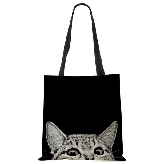 Women Multicolour with Printed Cats Shopping Bag