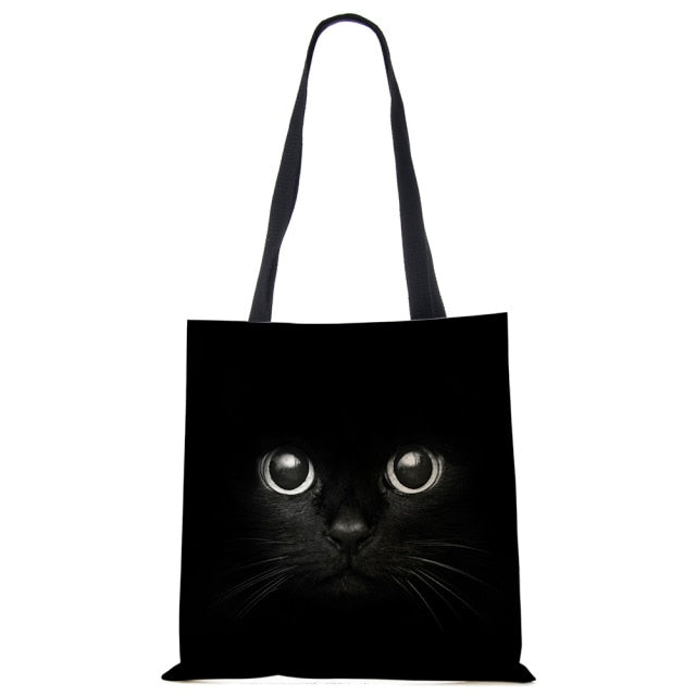 Women Multicolour with Printed Cats Shopping Bag