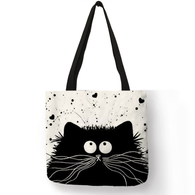 mvensh Women White with Printed Cats Shoulder Bag