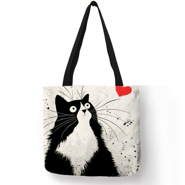 mvensh Women White with Printed Cats Shoulder Bag