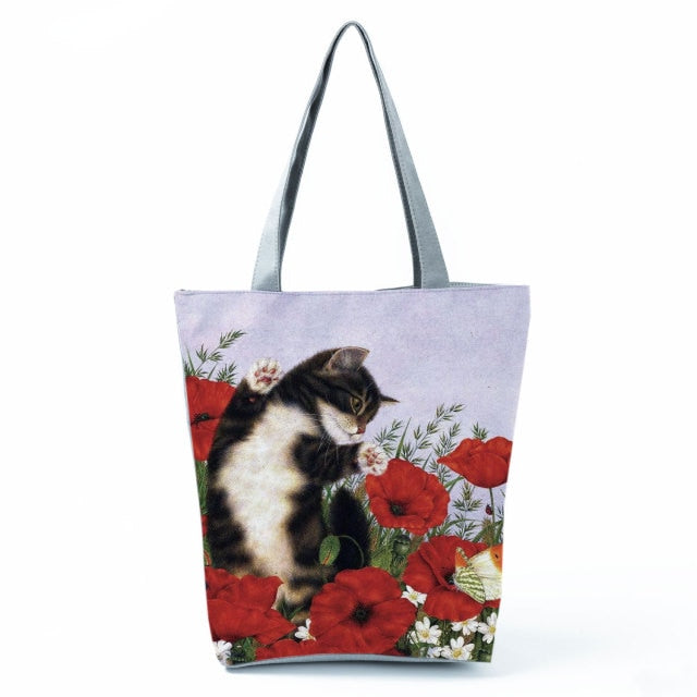 MIYAHOUSE Women Multicolour with Printed Cat Handbag