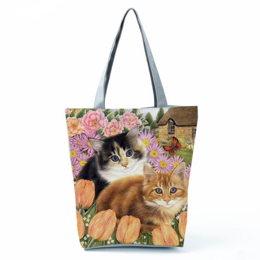 MIYAHOUSE Women Multicolour with Printed Cat Handbag