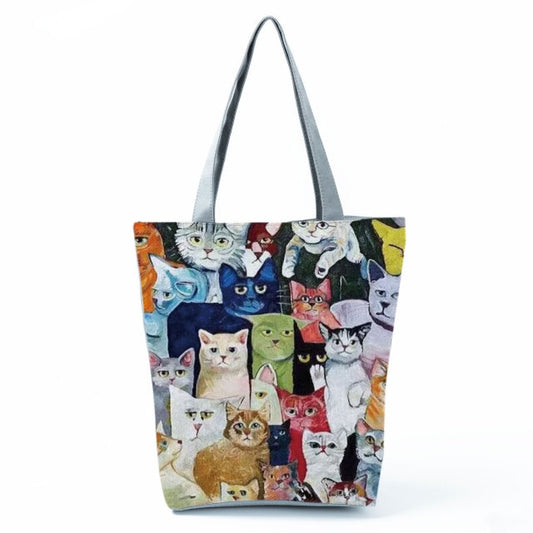 MIYAHOUSE Women Multicolour with Printed Cat Handbag