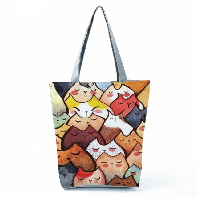 MIYAHOUSE Women Multicolour with Printed Cat Handbag