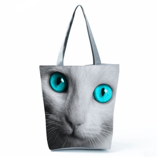 MIYAHOUSE Women Grey with Printed Cat Handbag