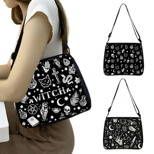 COOLOST Women Multicolour with Printed Cat Witch Shoulder Bag