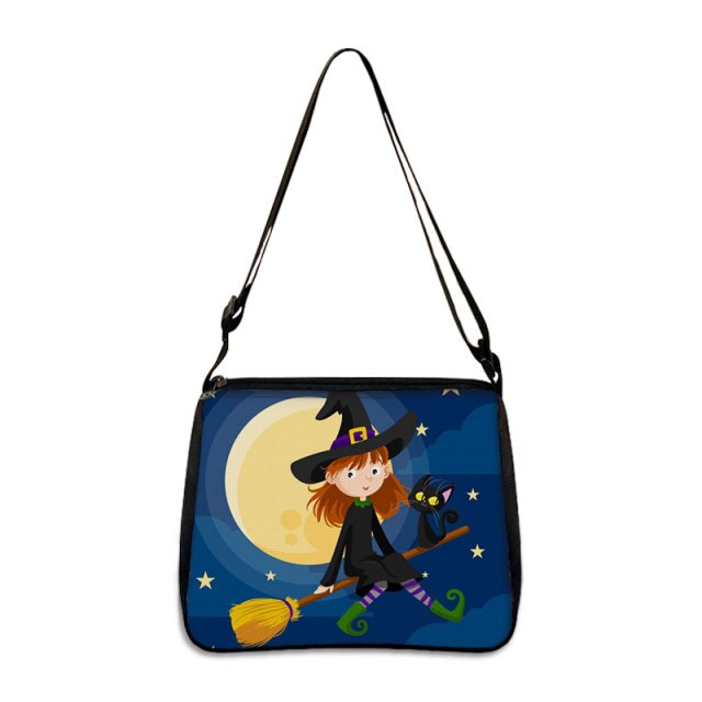 COOLOST Women Navy Blue with Printed Witch Shoulder Bag