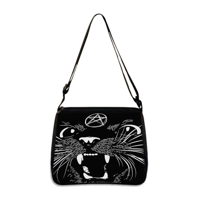 COOLOST Women Multicolour with Printed Cat Witch Shoulder Bag