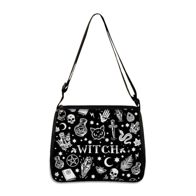 COOLOST Women Multicolour with Printed Cat Witch Shoulder Bag