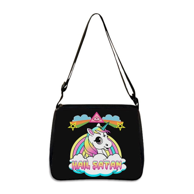 COOLOST Women Multicolour with Printed Cat Witch Shoulder Bag