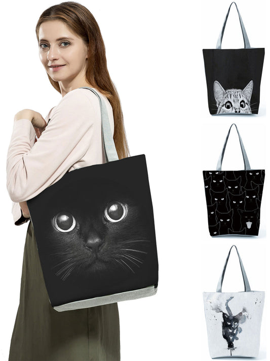 MIYAHOUSE Women Multicolour with Printed Cats Shoulder Bag