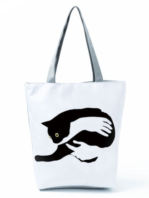 MIYAHOUSE Women White Printed Cats Shoulder Bag