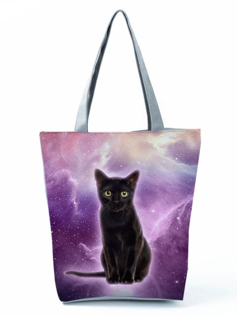 MIYAHOUSE Women Purple with Printed Cats Shoulder Bag