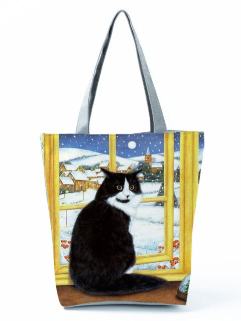 MIYAHOUSE Women Multicolour with Printed Cats Shoulder Bag