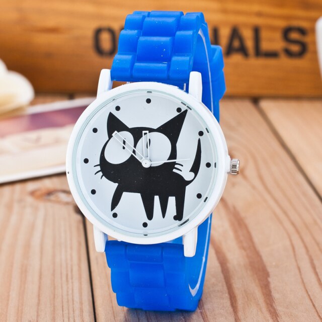 sudysng Women Blue Cat Watches