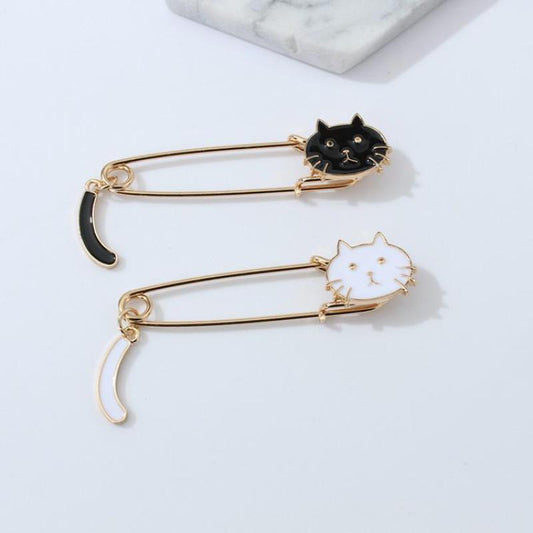 Wagging Tail Cat Safety Pin - squishbeans