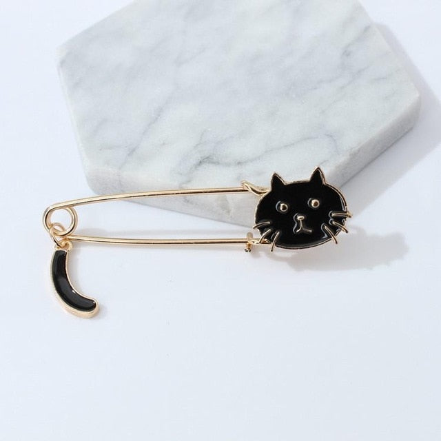 Wagging Tail Cat Safety Pin - squishbeans