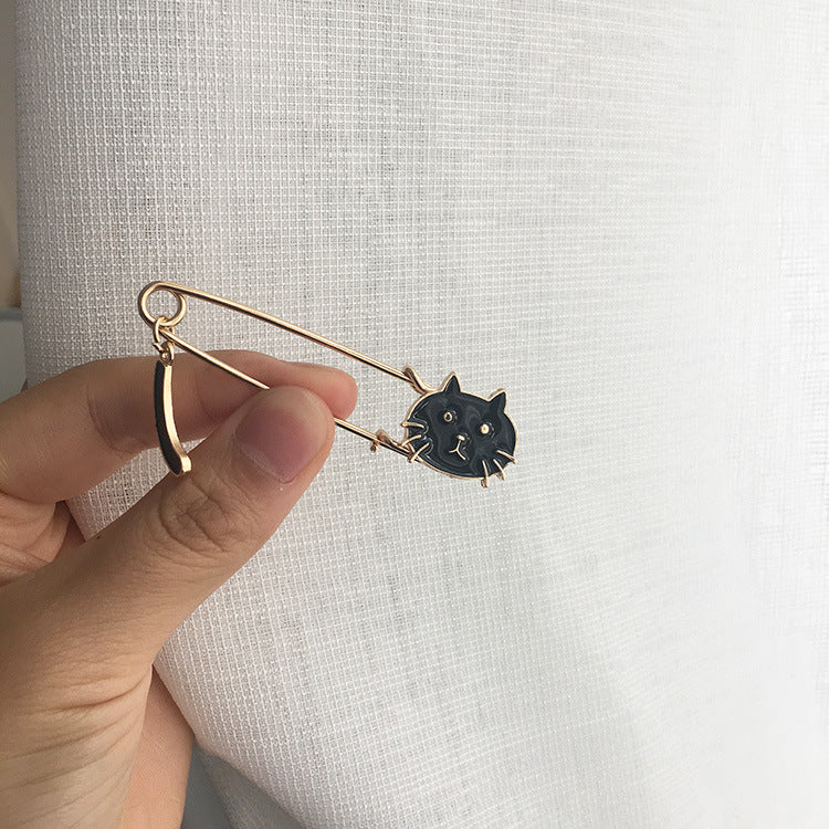 Wagging Tail Cat Safety Pin - squishbeans