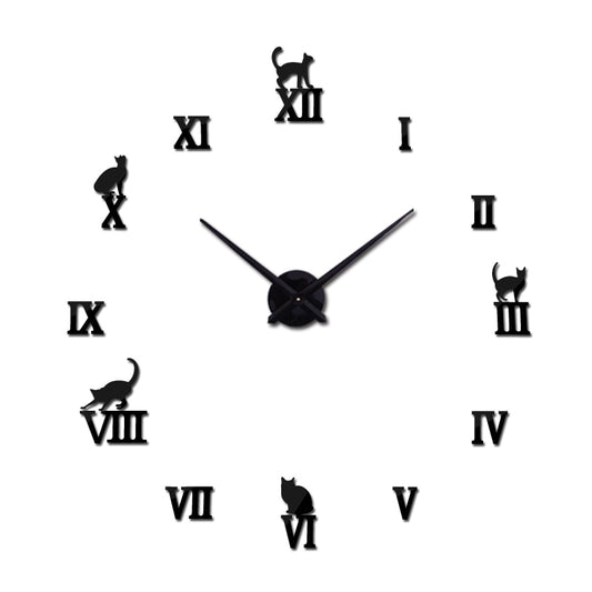 Large Cat Themed Clock - squishbeans