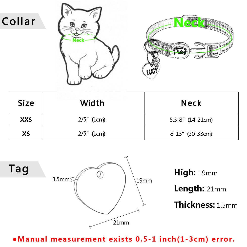 Reflective Heart Collar - Free Engraving - squishbeans
