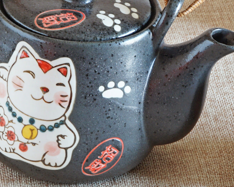 Maneki Neko Japanese TeaSet (4 cups+1 teapot) - squishbeans