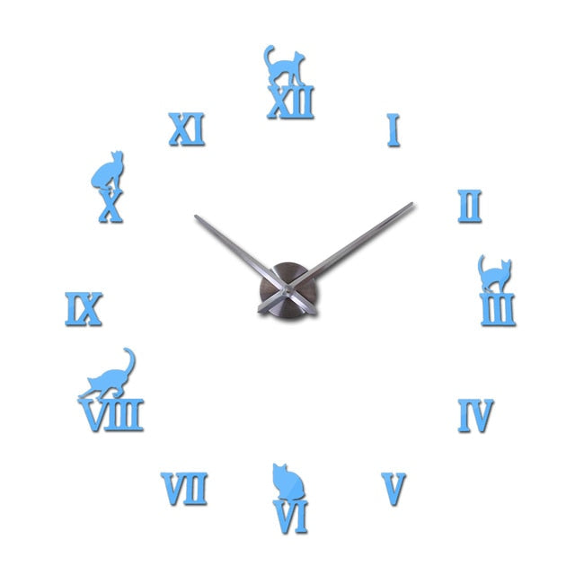 Large Cat Themed Clock - squishbeans