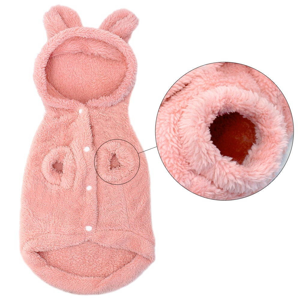 Winter Bunny Hoodie - Pink or Grey - squishbeans