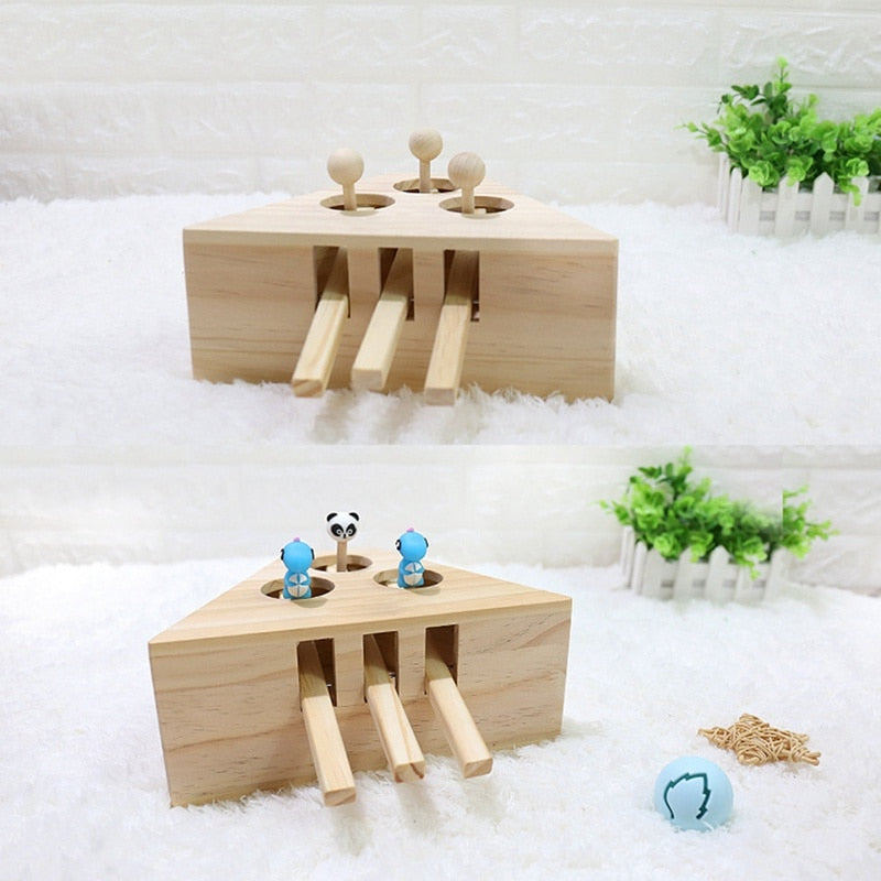 Wooden Interactive Cat Toy - squishbeans