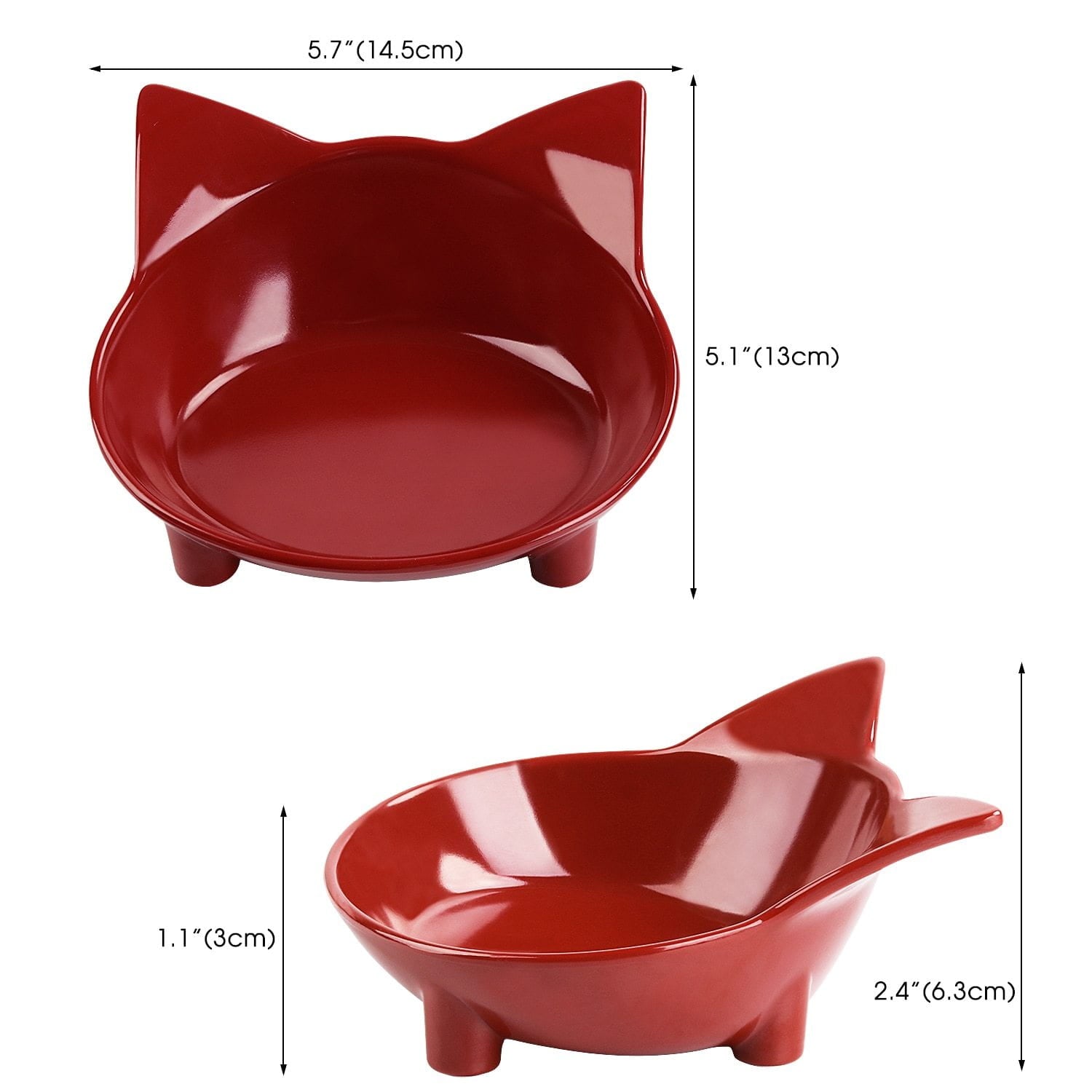 Black or Red Tilted Food Bowl - squishbeans