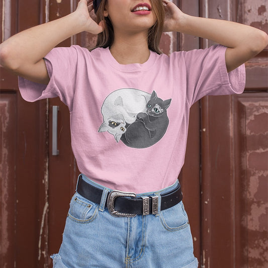 Yin and Yang Cat T-shirt - squishbeans