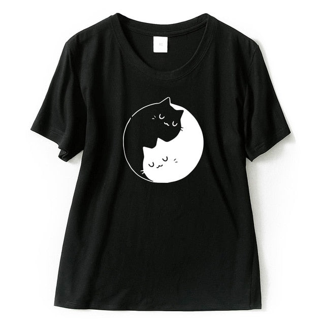 Yin and Yang Cat T-shirt - squishbeans