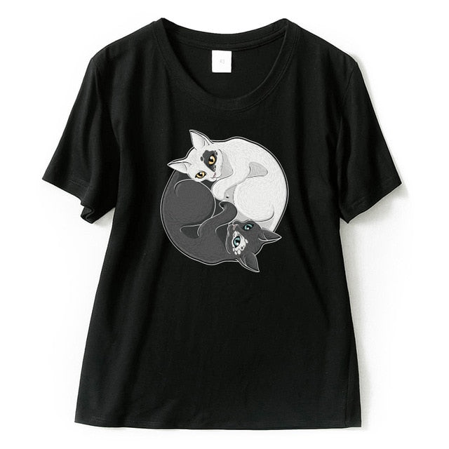 Yin and Yang Cat T-shirt - squishbeans