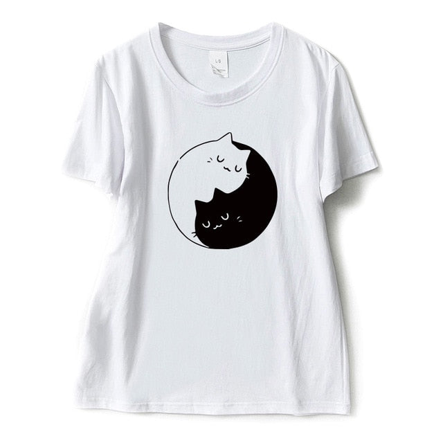 Yin and Yang Cat T-shirt - squishbeans