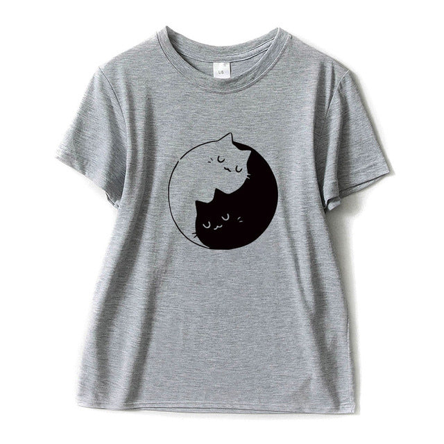 Yin and Yang Cat T-shirt - squishbeans