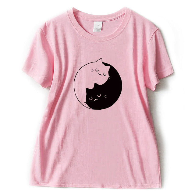 Yin and Yang Cat T-shirt - squishbeans